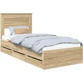 Syfax Bettrahmen Sonoma-Eiche 75 x 190 cm Ingenieurs Holz