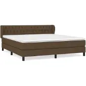 Syfax Boxspringbett mit Matratze Dunkelbraun 180x200 cm Stoff