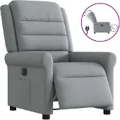vidaXL Hochwertig Relaxsessel Elektrisch Hellgrau Stoff 3303294