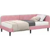 Syfax Eckbettgestell Rosa 100 x 200 cm Samt