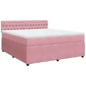 Syfax Boxspringbett mit Matratze Rosa 180x200 cm Samt