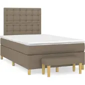 Syfax Boxspringbett mit Matratze Taupe 120x190 cm Stoff