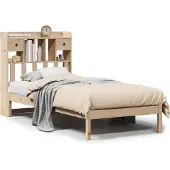 Syfax Bücherregalbett ohne Matratze 75x190 cm Massivholz Kiefer