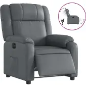 Syfax Relaxsessel Elektrisch Grau Kunstleder