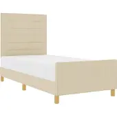 Syfax Bettgestell mit Kopfteil Creme 90 x 200 cm Stoff