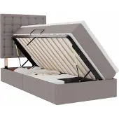 Syfax Aufbewahrungsbett mit Matratze Taupe 90 x 200 cm Stoff