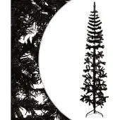 Syfax Künstlicher Halb-Weihnachtsbaum Ständer Schlank Schwarz 210 cm