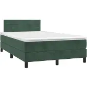 Syfax Boxspringbett mit Matratze Dunkelgrün 120x200 cm Samt