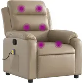Syfax Massagesessel Cappuccino-Braun Kunstleder