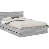 Syfax Bettrahmen Graues Sonoma 140 x 200 cm Ingenieurs Holz