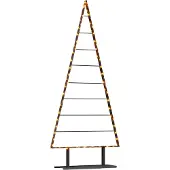 Syfax Metall Weihnachtsbaum mit Ständer Schwarz 180 cm Stahl