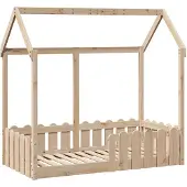 Syfax Kinderbett Hausbett 70x140 cm Massivholz Kiefer