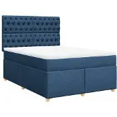 Syfax Boxspringbett mit Matratze Blau 140x200 cm Stoff