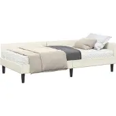 Syfax Eckbettgestell mit Matratze Sonstiges 2 pcs Creme Samt