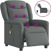 Syfax Massagesessel Elektrisch Dunkelgrau Stoff