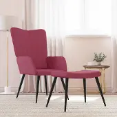 vidaXL "im " Relaxsessel mit Hocker Weinrot Samt - Fernseh- & Relaxsessel CC10780