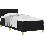 Syfax Boxspringbett mit Kissen mit Kopfteil Schwarz 90 x 200 cm Stoff