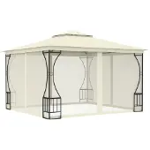 The Living Store Pavillon mit Netz 300x300x265 cm Creme
