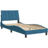 Syfax Bettgestell ohne Matratze "Hanko" Blau 80x200 cm Samt