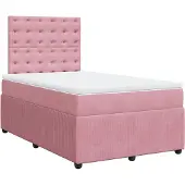 Syfax Boxspringbett mit Matratze Rosa 120x200 cm Samt