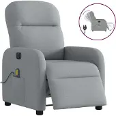 Syfax Massagesessel Elektrisch Hellgrau Stoff