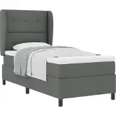 Syfax Boxspringbett mit Matratze Dunkelgrau 80 x 200 cm Stoff