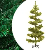 Syfax Spiral-Weihnachtsbaum mit Beleuchtung und Ständer Grün 150 cm