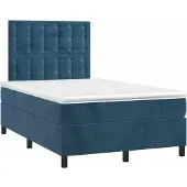 Syfax Boxspringbett mit Matratze Dunkelblau 120x190 cm Samt