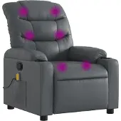 Syfax Massagesessel Relaxsessel Grau Kunstleder