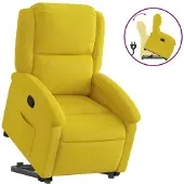 Syfax Relaxsessel mit Aufstehhilfe Gelb Samt