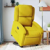 vidaXL "im " Relaxsessel mit Aufstehhilfe Gelb Samt - Fernseh- & Relaxsessel CC9045