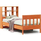 Syfax Massivholzbett ohne Matratze Wachsbraun 75x190 cm Kiefernholz