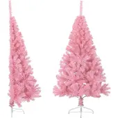 ZMH K¹nstlicher Halb-Weihnachtsbaum mit St?nder Rosa 150 cm PVC
