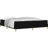 Syfax Boxspringbett mit Matratze, 180x200 cm Super King Size, Stoffbezug, Holzwerkstoffrahmen, Taschenfederkern, Schwarz, 280 kg, für 2 Personen
