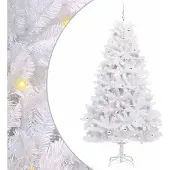 Syfax Künstlicher klappbarer Weihnachtsbaum Weiß 240 cm PVC und Stahl