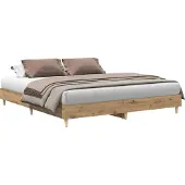Syfax Bettgestell ohne Matratze Artisan-Eiche 180x200cm Holzwerkstoff