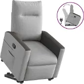 vidaXL "im " Relaxsessel mit Aufstehhilfe Wolkengrau Stoff - Fernseh- & Relaxsessel CC11802