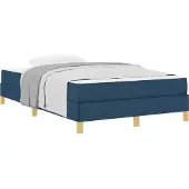 Syfax Boxspringbett mit Matratze Blau 120 x 200 cm Stoff