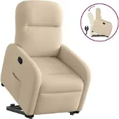 Syfax Relaxsessel mit Aufstehhilfe Creme Stoff