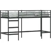 Syfax Kinderloftbett Uni Schwarz 100 x 190 cm Stahl