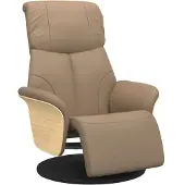 Syfax Relaxsessel mit Fußteil Cappuccino-Braun Kunstleder
