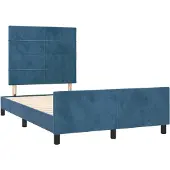 Syfax Bettgestell ohne Matratze Dunkelblau 120x190 cm Samt