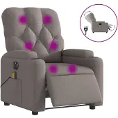 Syfax Massagesessel Elektrisch Taupe Stoff