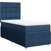 Syfax Boxspringbett mit Matratze Blau 80x200 cm Stoff