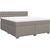 Syfax Boxspringbett mit Matratze Taupe 180x200 cm Stoff