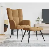 vidaXL Relaxsessel mit Hocker Braun Samt