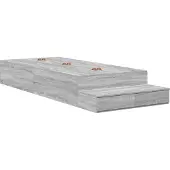 Syfax Aufbewahrungsbettgestell Graues Sonoma 90 cm Holzwerkstoff