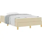 Syfax Boxspringbett mit Matratze Creme 120 x 190 cm Stoff
