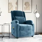 vidaXL Cloris DesignMöbel Massagesessel Blau Samt - Massagesessel DE239698