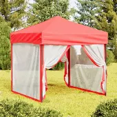 Prolenta Maison Exclusive - Partyzelt Faltbar mit Seitenwänden Rot 2x2 m